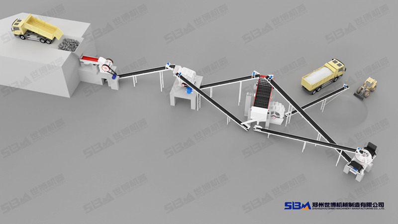 破碎石頭出砂子的成套破碎機設備